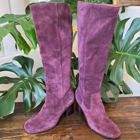 Coach Ombré Oxblood Suede Tall Heeled Boots US8 $495 - Picture 9 of 17